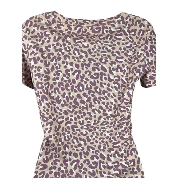 Tory Burch XS Leopard Floral Tee Shirt Artsy Preppy Academia Top Cotton Designer - Picture 8 of 10